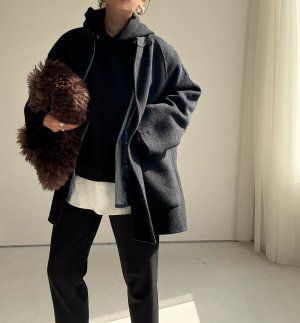 画像6: ●数量限定●アウターフェア●期間限定●【11/11 LIVEアイテム】ストール付ハーフコート（メーカー確認後お取り寄せ）