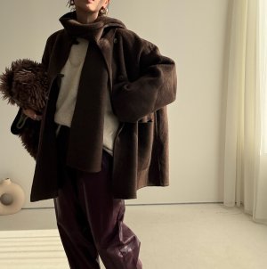 画像15: ●数量限定●アウターフェア●期間限定●【11/11 LIVEアイテム】ストール付ハーフコート（メーカー確認後お取り寄せ）