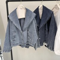 ●期間限定●ご予約10倍ポイント対象●ayane26ss【11/21 LIVEアイテム】ショールカラーデニムダブルジャケット（予約/2）