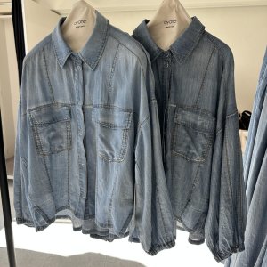 画像1: ●期間限定●ご予約10倍ポイント対象●ayane26ss【11/21 LIVEアイテム】シアーデニムショート丈シャツ（予約/4）