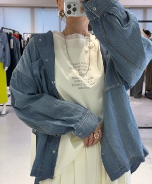 画像3: ●期間限定●ご予約10倍ポイント対象●ayane26ss【11/21 LIVEアイテム】シアーデニムフーディシャツ（予約/4）