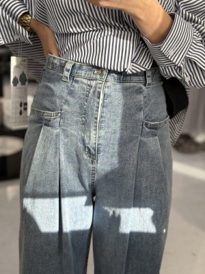 画像3: ●期間限定●ご予約10倍ポイント対象●ayane26ss【11/21 LIVEアイテム】デニム地タックワイドパンツ（予約/2）