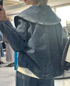 画像5: ●期間限定●ご予約10倍ポイント対象●ayane26ss【11/21 LIVEアイテム】ショールカラーデニムダブルジャケット（予約/2）