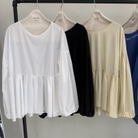 ●期間限定●ご予約10倍ポイント対象●ayane26ss【11/21 LIVEアイテム】ボリュームスリーブペプラムブラウス（予約/2）