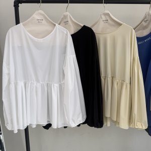 画像1: ●期間限定●ご予約10倍ポイント対象●ayane26ss【11/21 LIVEアイテム】ボリュームスリーブペプラムブラウス（予約/2）