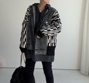 画像1: ●期間限定●ご予約5倍ポイント対象●【11/24 LIVEアイテム】デニムドッキングニットカーデ（予約/1）