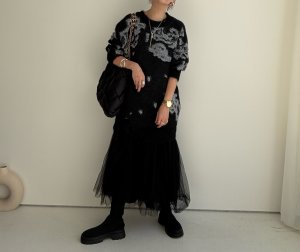 画像9: ●期間限定●ご予約5倍ポイント対象●【11/24 LIVEアイテム】ドッキングニット×チュールワンピ（予約/1）