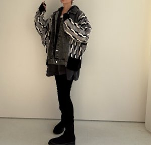 画像8: ●期間限定●ご予約5倍ポイント対象●【11/24 LIVEアイテム】デニムドッキングニットカーデ（予約/1）