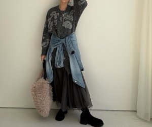 画像14: ●期間限定●ご予約5倍ポイント対象●【11/24 LIVEアイテム】ドッキングニット×チュールワンピ（予約/1）