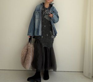 画像15: ●期間限定●ご予約5倍ポイント対象●【11/24 LIVEアイテム】ドッキングニット×チュールワンピ（予約/1）