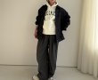 画像5: ●カジュアルにもきれい目にも◎【12/2 LIVEアイテム】裏起毛タックワイドパンツ (5)