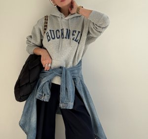 画像8: ●大人のカジュアルスタイルに【12/2 LIVEアイテム】裏起毛ロゴフーディ