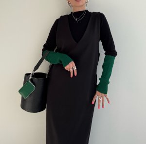 画像6: ●びよーんと伸びるリブニット【12/9 LIVEアイテム】配色アームウォーマーリブニット