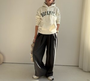 画像7: ●カジュアルにもきれい目にも◎【12/2 LIVEアイテム】裏起毛タックワイドパンツ