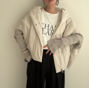 画像10: ●メーカー生産枠限り●なくなり次第終了【12/9LIVEアイテム】リブ袖ドッキング中綿ジャケット（メーカー確認後お取り寄せ）