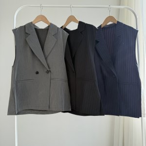 画像1: ●年末年始限定SALE●【12/28 LIVEアイテム】●ピンストライプテーラードベスト（メーカー確認後確保）