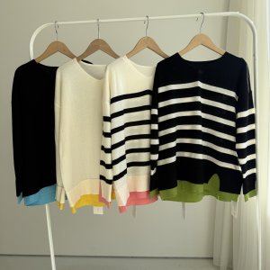 画像1: ●年末年始限定SALE●【12/28 LIVEアイテム】●配色デザインVネックニット（メーカー確認後確保）