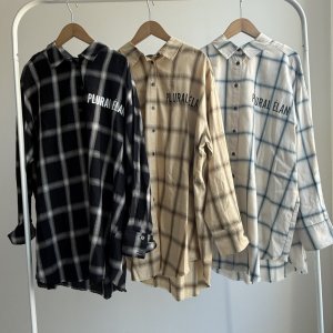 画像2: ●期間限定/数量限定●【1/5 LIVEアイテム】ロゴデザインチェックロングシャツ（予約/1-2）