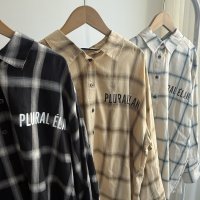 ●期間限定/数量限定●【1/5 LIVEアイテム】ロゴデザインチェックロングシャツ（予約/1-2）