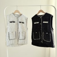 ●セレモニーセットアップを卒入にアレンジ!!●期間限定/数量限定【1/5 セレモニーLIVE】ツイードベスト（メーカー確認後確保）