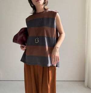 画像2: ●期間限定/ご予約10倍ポイント●【1/17 LIVE】ワイドボーダーパネルトップス（予約/4-5）