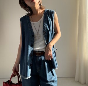 画像2: ●期間限定/ご予約10倍ポイント●【1/17 LIVE】前後2WAYデニムジレ（予約/5-6）