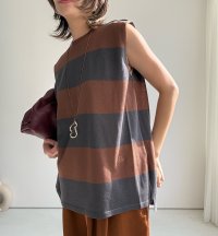 ●期間限定/ご予約10倍ポイント●【1/17 LIVE】ワイドボーダーパネルトップス（予約/4-5）