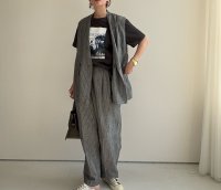 ●期間限定/ご予約10倍ポイント●【1/17 LIVE】リネンミックスピンストライプバレルパンツ（セットアップ可能）（予約/4-5）