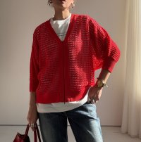 ●期間限定/ご予約10倍ポイント●【1/17 LIVE】ハーフスリーブメッシュカーディガン（予約/4-5）