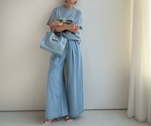 画像1: ●期間限定/ご予約10倍ポイント●【1/17 LIVE】ツータックワイドバギーデニム（予約/5-6）