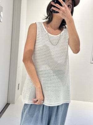 画像1: ●期間限定/ご予約10倍ポイント●【1/19 ayane】ニットメッシュAラインタンクトップ（予約/4-5）