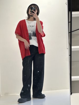 画像1: ●期間限定/ご予約5倍ポイント●【1/19 ayane】ペイント加工バレルレッグデニムパンツ（予約/3-4）