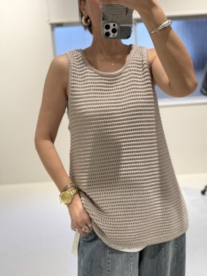 画像3: ●期間限定/ご予約10倍ポイント●【1/19 ayane】ニットメッシュAラインタンクトップ（予約/4-5）