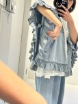画像3: ●期間限定/ご予約10倍ポイント●【1/19 ayane】テンセルデニムフリルポンチョ（予約/4-5） (3)