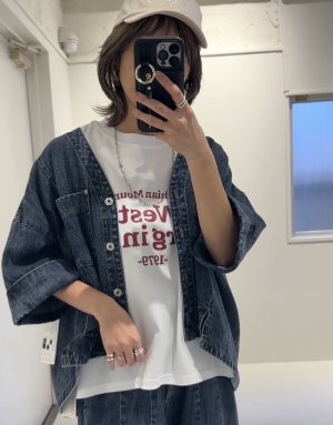 画像1: ●期間限定/ご予約10倍ポイント●【1/19 ayane】麻混デニムジャケット（予約/4-5）