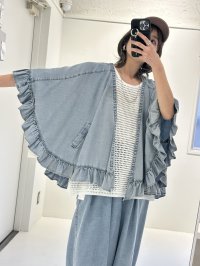●期間限定/ご予約10倍ポイント●【1/19 ayane】テンセルデニムフリルポンチョ（予約/4-5）