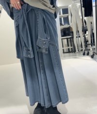 ●期間限定/ご予約10倍ポイント●【1/19 ayane】テンセルデニム腰巻きシャツスカート（予約/4-5）