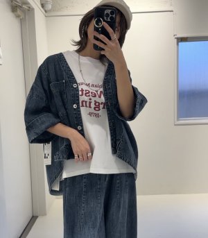 画像4: ●期間限定/ご予約10倍ポイント●【1/19 ayane】麻混デニムジャケット（予約/4-5）