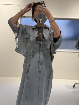 画像3: ●期間限定/ご予約10倍ポイント●【1/19 ayane】テンセルデニムショート丈シャツ（予約/4-5）