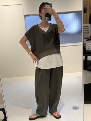 画像4: ●期間限定/ご予約10倍ポイント●【1/19 ayane】リネン混ワッシャーバレルレッグパンツ（予約/5）