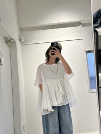 ●期間限定/ご予約10倍ポイント●【1/19 ayane】コットンボイルギャザー切り替えブラウス（予約/5）