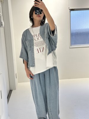 画像6: ●期間限定/ご予約10倍ポイント●【1/19 ayane】テンセルデニムタックバレルレッグパンツ（予約/4-5）