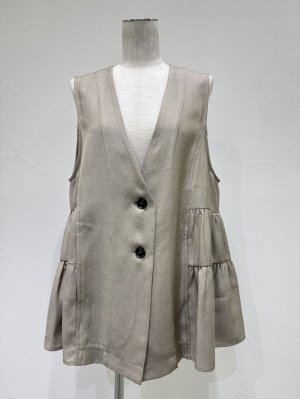 画像8: ●期間限定/ご予約10倍ポイント●【1/23 CYAN TOKYO】サイドティアードリネンベスト（予約/4-5）