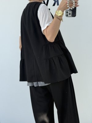 画像4: ●期間限定/ご予約10倍ポイント●【1/23 CYAN TOKYO】サイドティアードリネンベスト（予約/4-5）