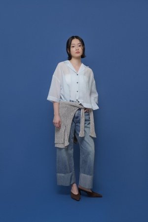 画像3: ●期間限定/ご予約10倍ポイント●【1/23 CYAN TOKYO】オープンカラーシアーシャツ（予約/5-6）