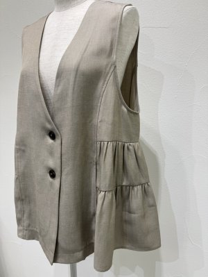 画像10: ●期間限定/ご予約10倍ポイント●【1/23 CYAN TOKYO】サイドティアードリネンベスト（予約/4-5）