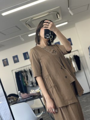 画像6: ●期間限定/ご予約10倍ポイント●【1/23 CYAN TOKYO】サイドティアードリネンベスト（予約/4-5）