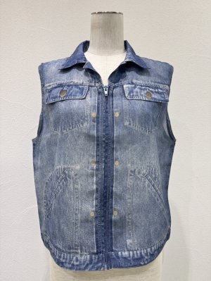 画像8: ●期間限定/ご予約10倍ポイント●【1/23 CYAN TOKYO】デニム転写シフォンベスト（予約/4-5）