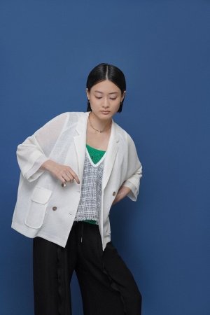 画像1: ●期間限定/ご予約10倍ポイント●【1/23 CYAN TOKYO】ニットライクメッシュWジャケット（予約/4-5）