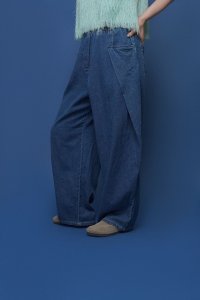 ●期間限定/ご予約10倍ポイント●【1/23 CYAN TOKYO】オーバータックリネンデニムワイド（予約/4-5）